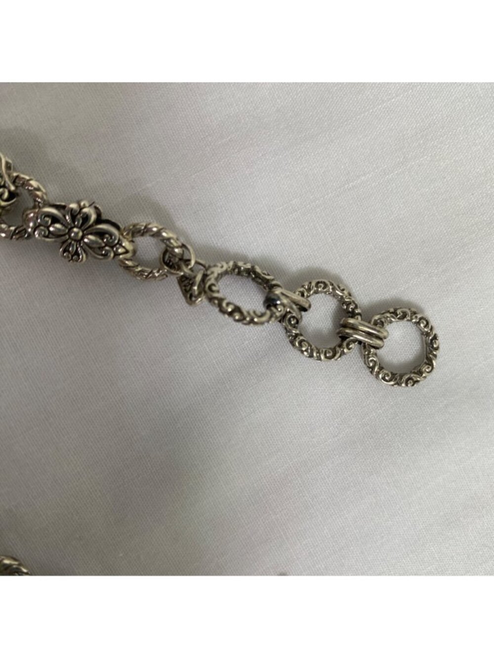 Vintage Sarda Sterling Silver Elephant Chain Link signed bangle bracelet 925 - Picture 6 of 10